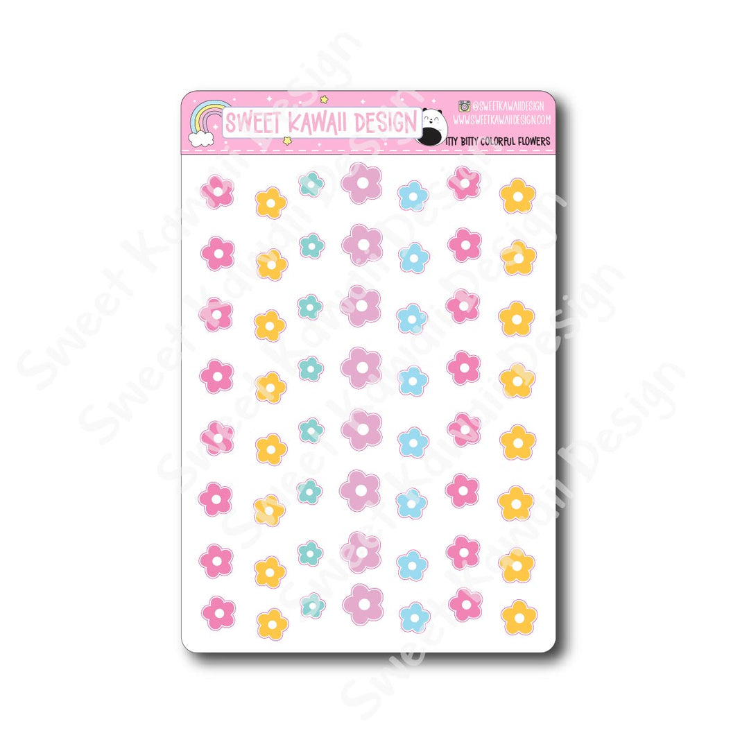 Kawaii Colorful Flower Stickers