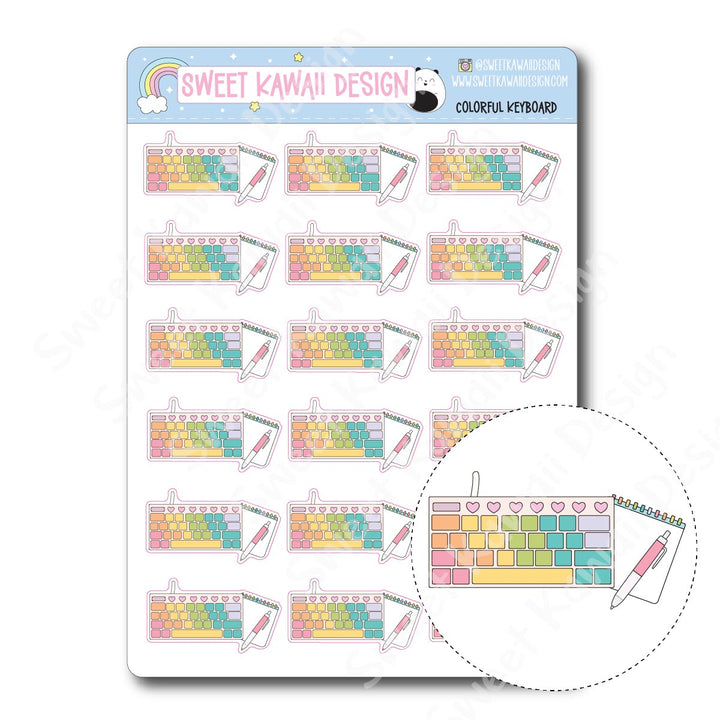 Kawaii Colorful Keyboard Stickers