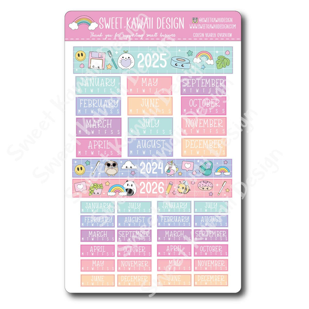 Hobonichi Cousin Yearly Overview 2025