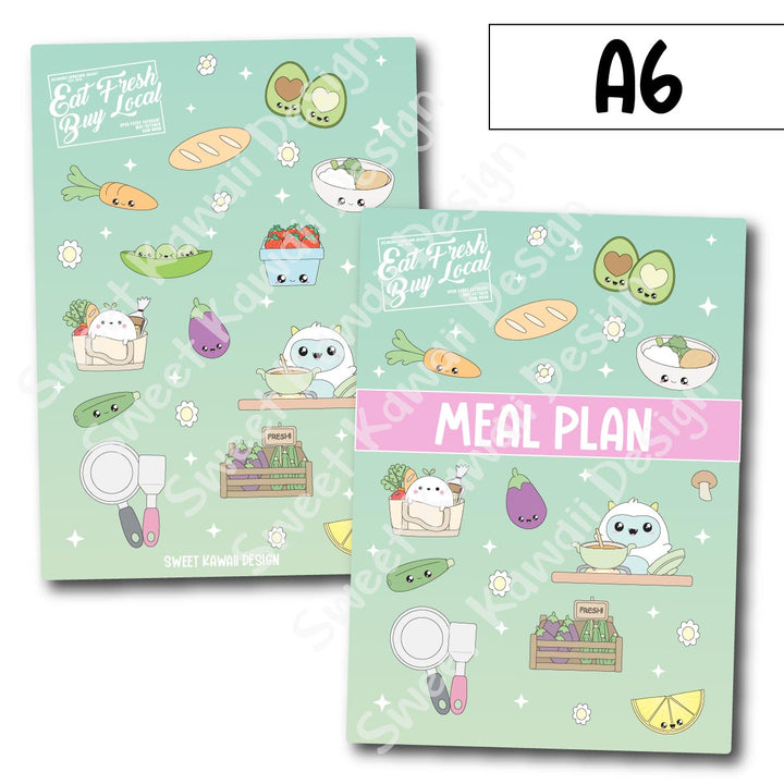 Planner Cover Stickers - Sizes Available - Meal Plan