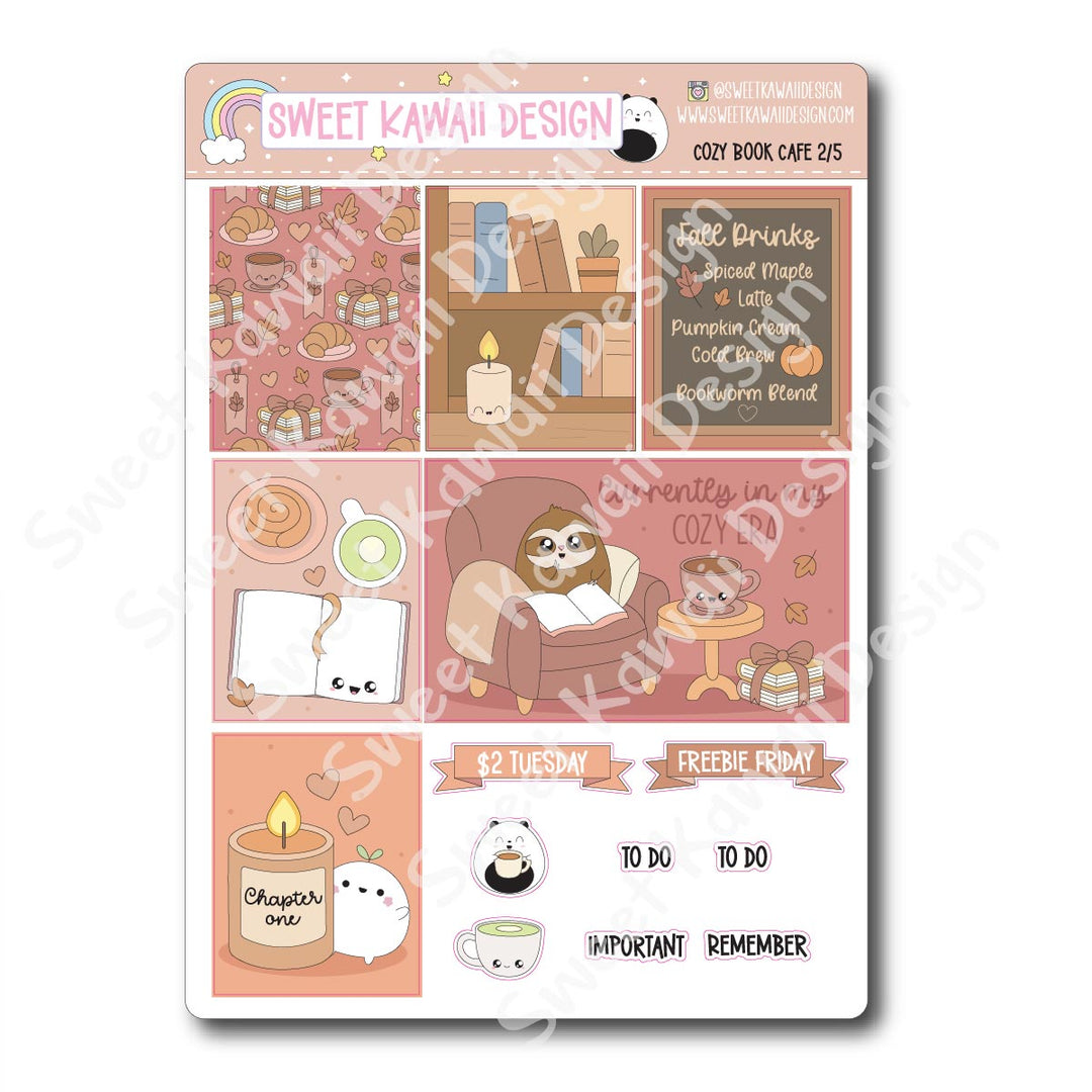 Weekly Kit - Cozy Book Cafe - SIZE OPTIONS AVAILABLE