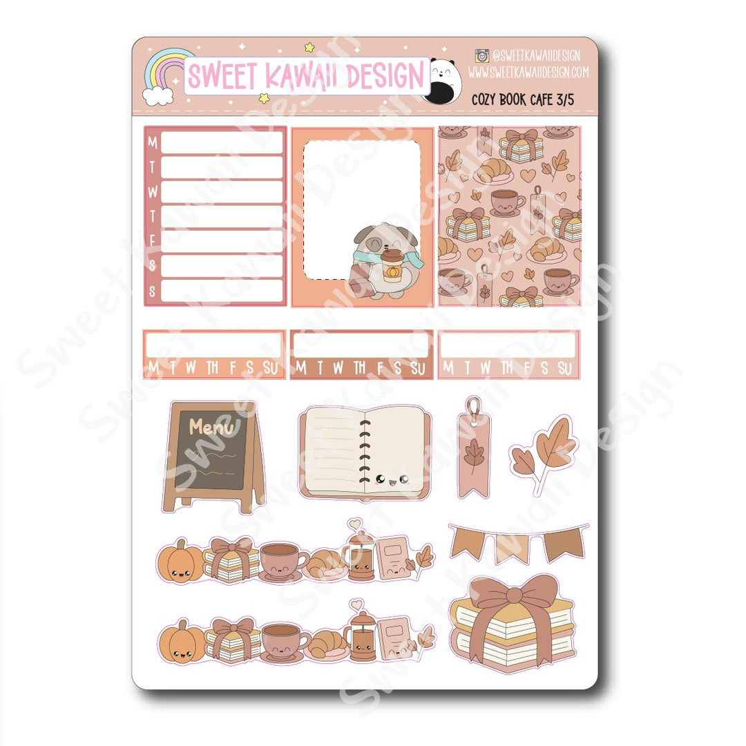 Weekly Kit - Cozy Book Cafe - SIZE OPTIONS AVAILABLE