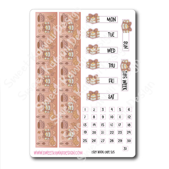 Weekly Kit - Cozy Book Cafe - SIZE OPTIONS AVAILABLE