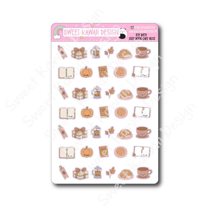 Kawaii Cozy Book Cafe Stickers