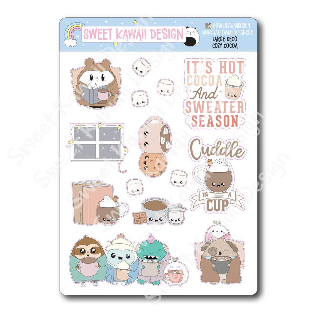 Kawaii Cozy Cocoa Deco (LARGE) Stickers