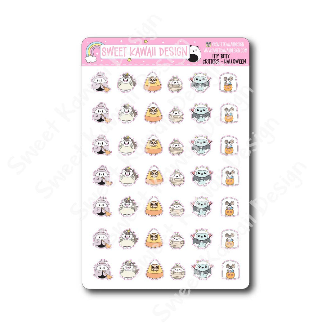 Kawaii Critter Stickers - Halloween