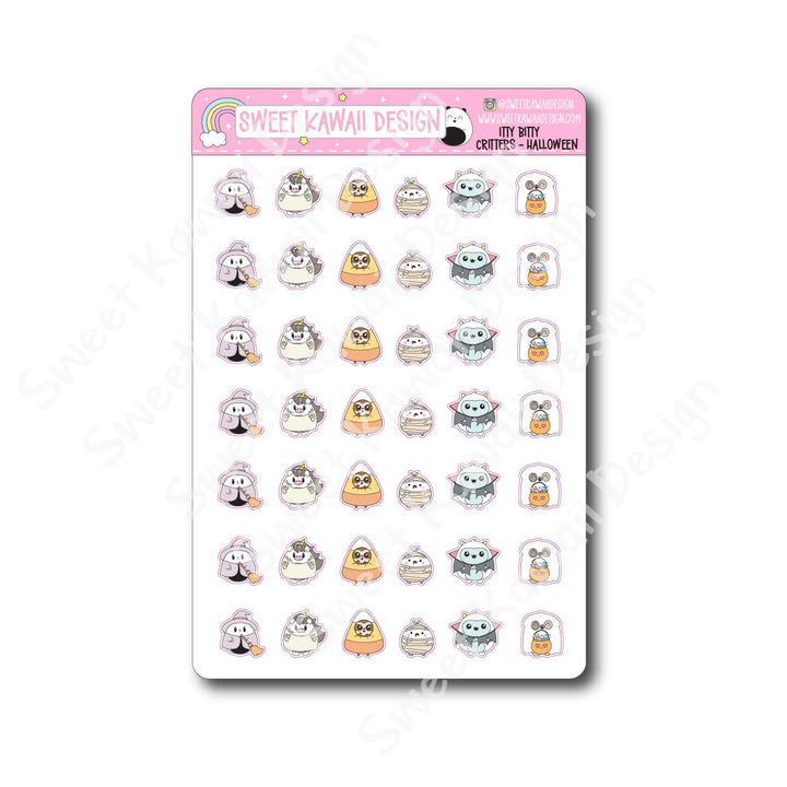 Kawaii Critter Stickers - Halloween