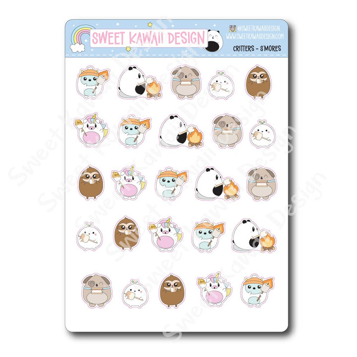 Kawaii Critter Stickers - S'mores