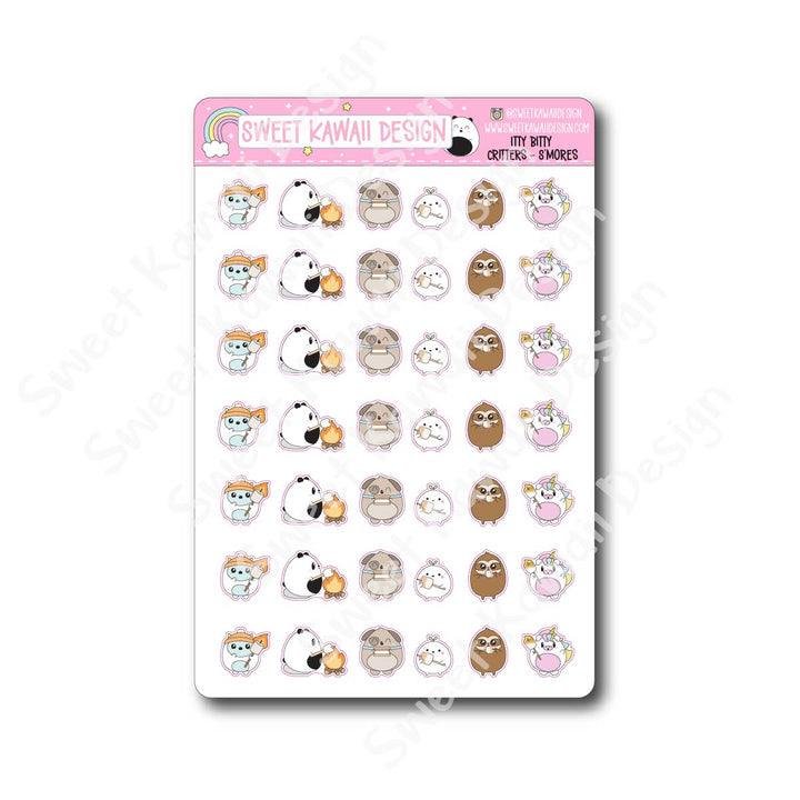 Kawaii Critter Stickers - S'mores