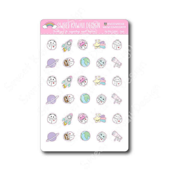 Kawaii Critter Stickers - Space