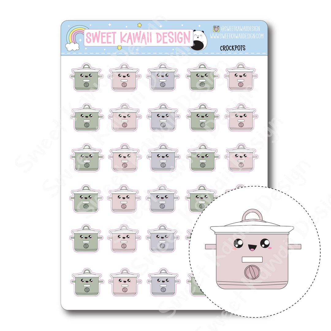 Kawaii Crockpot Stickers