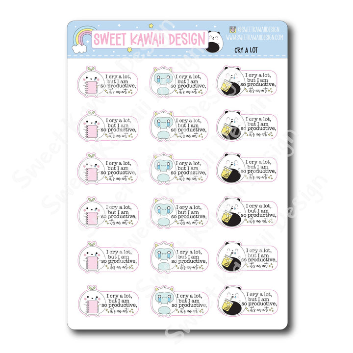Kawaii Cry A Lot Stickers