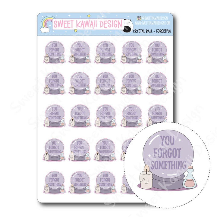 Kawaii Crystal Ball Forgetful Stickers
