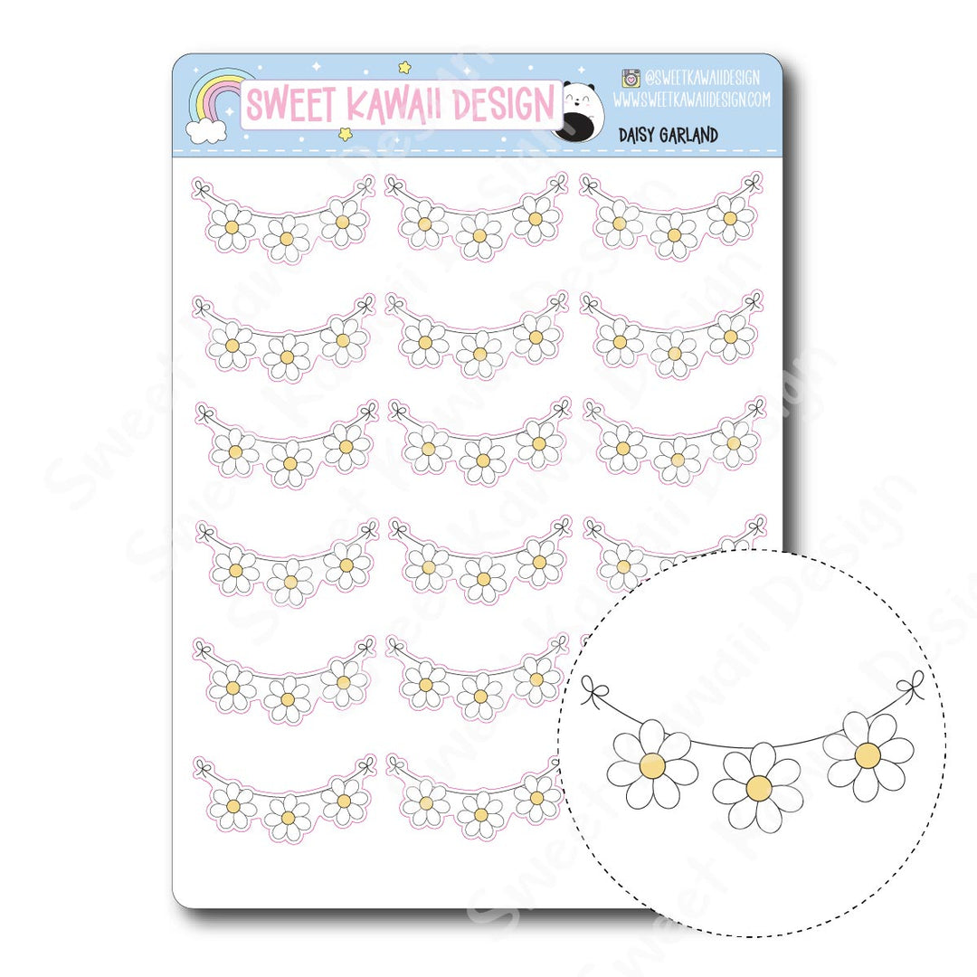 Kawaii Daisy Garland Stickers