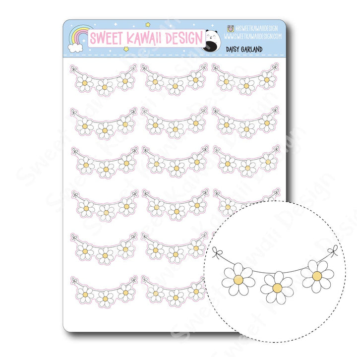 Kawaii Daisy Garland Stickers