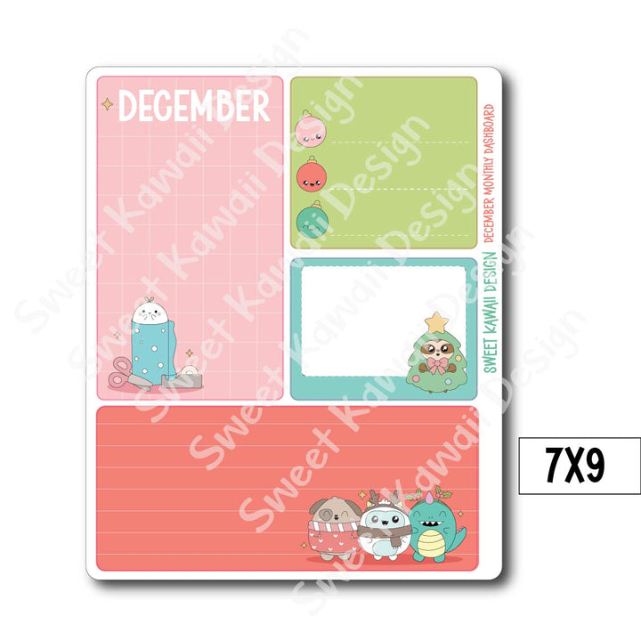 Kawaii Monthly Dashboard - December - Sizes Available