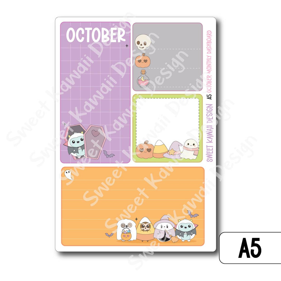 Kawaii Monthly Dashboard - October - Sizes Available