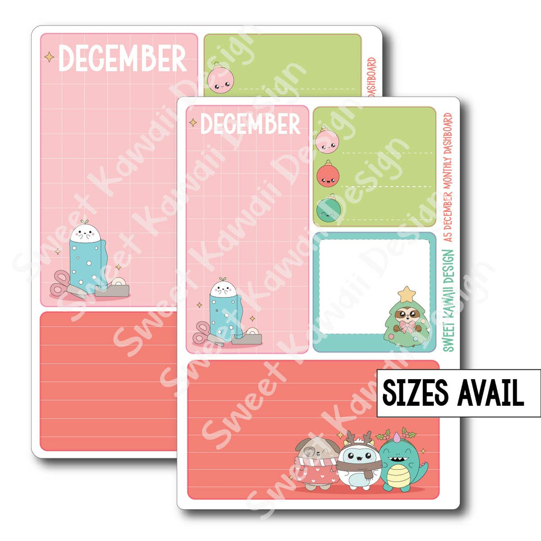 Kawaii Monthly Dashboard - December - Sizes Available