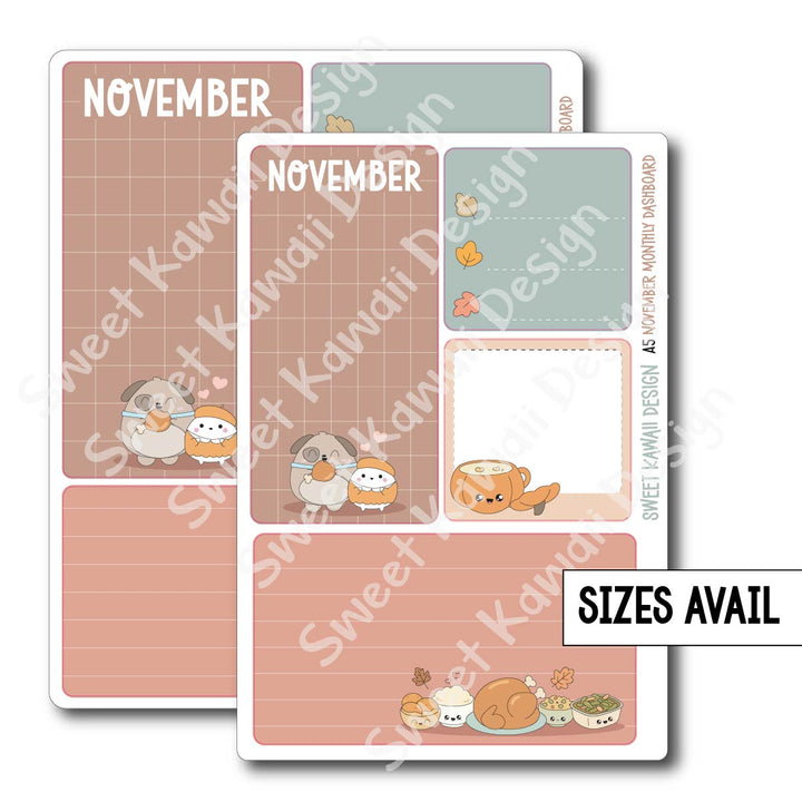 Kawaii Monthly Dashboard - November - Sizes Available