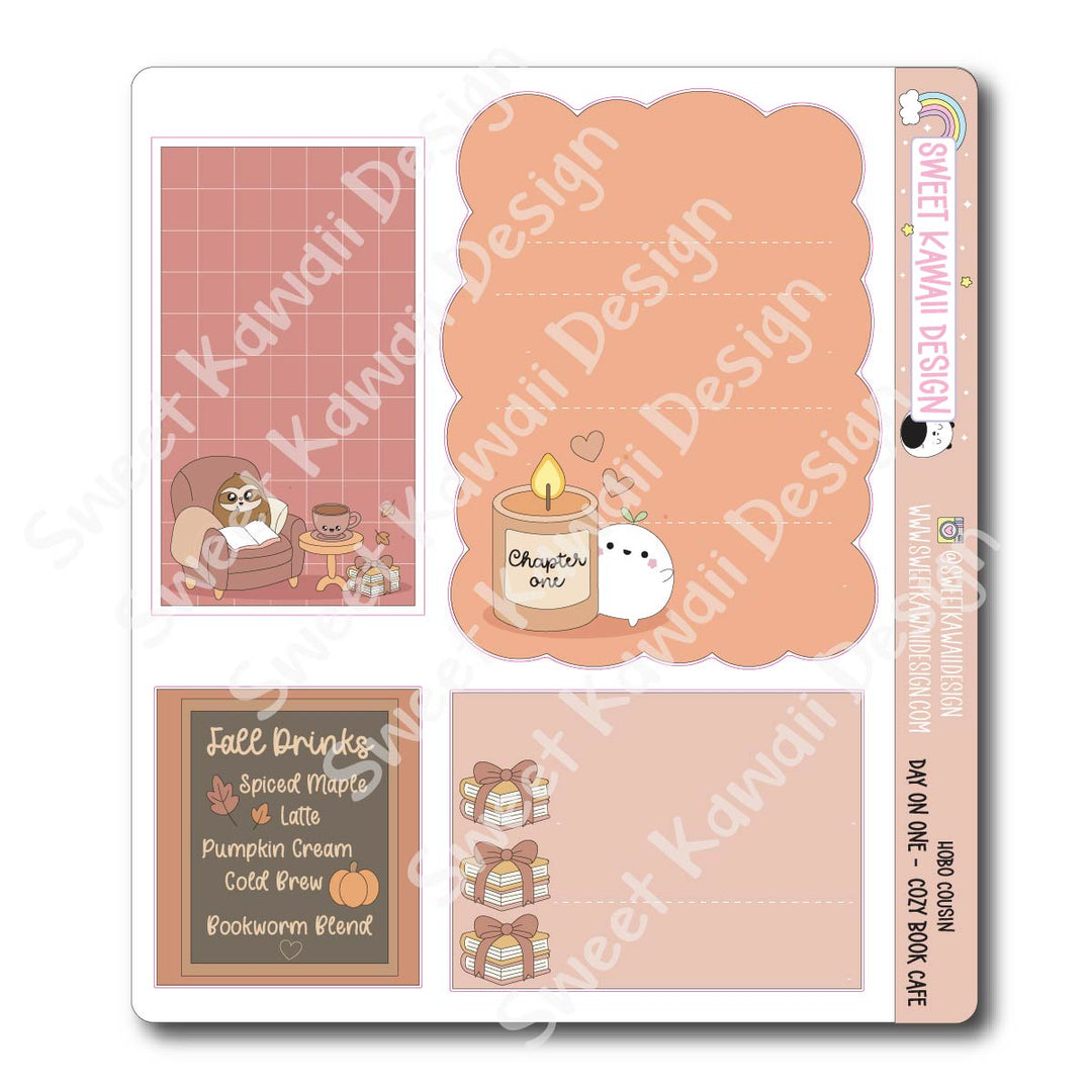 Hobo Cousin - Day On One Page - Cozy Book Cafe