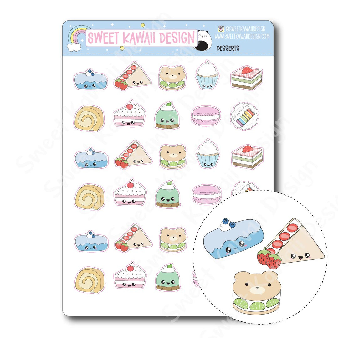 Kawaii Desserts Stickers