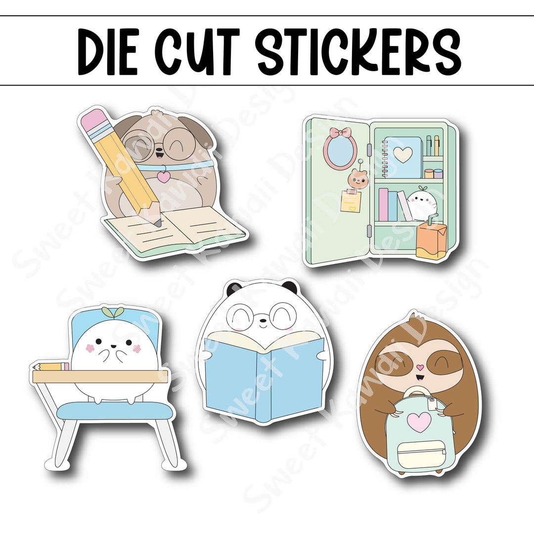 Kawaii Back to School Die Diecut Sticker Set