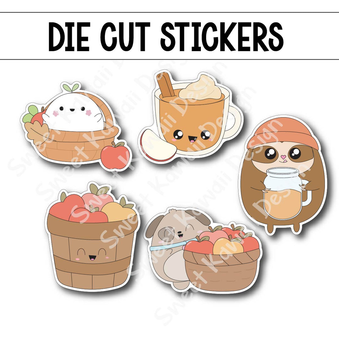 Kawaii Apple Spice Die Diecut Sticker Set