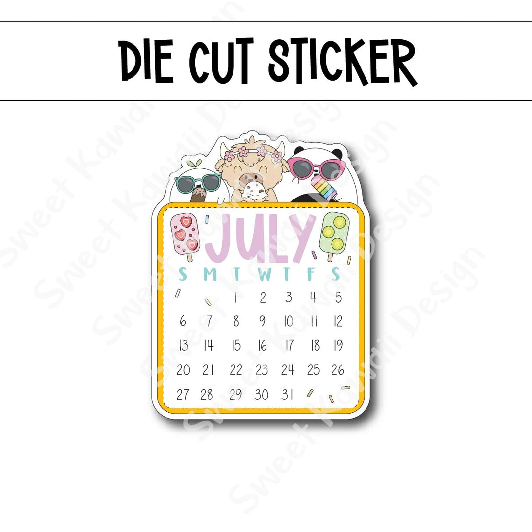July 2025 Monthly Die Cut Sticker