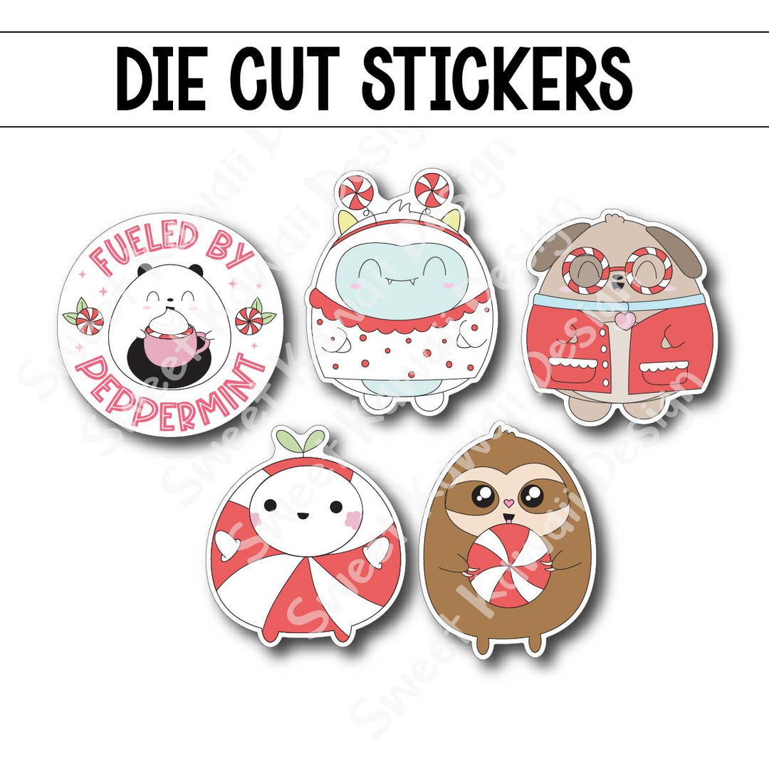 Kawaii Peppermint Dreams Die Diecut Sticker Set
