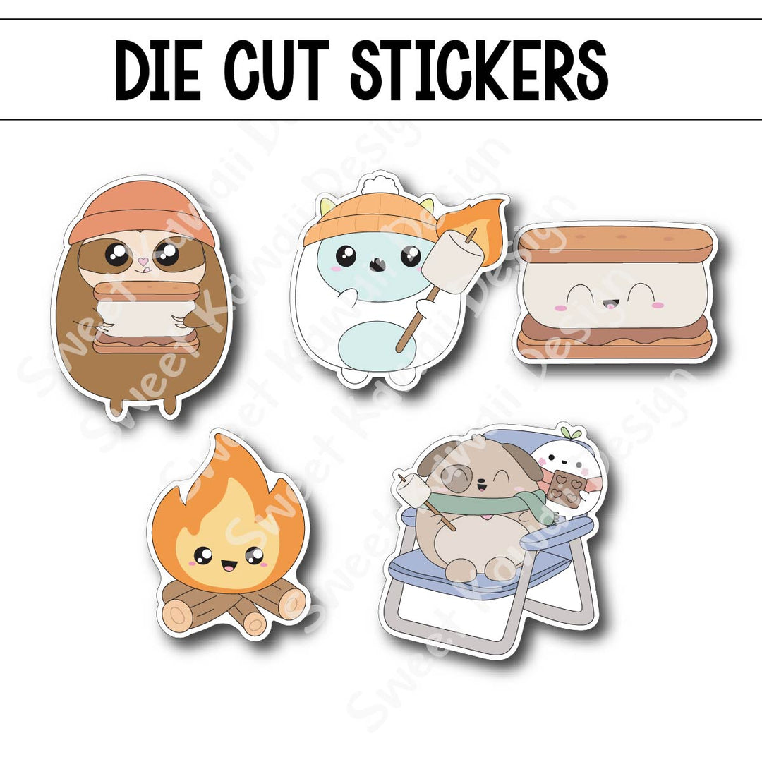 Kawaii S'mores Die Diecut Sticker Set