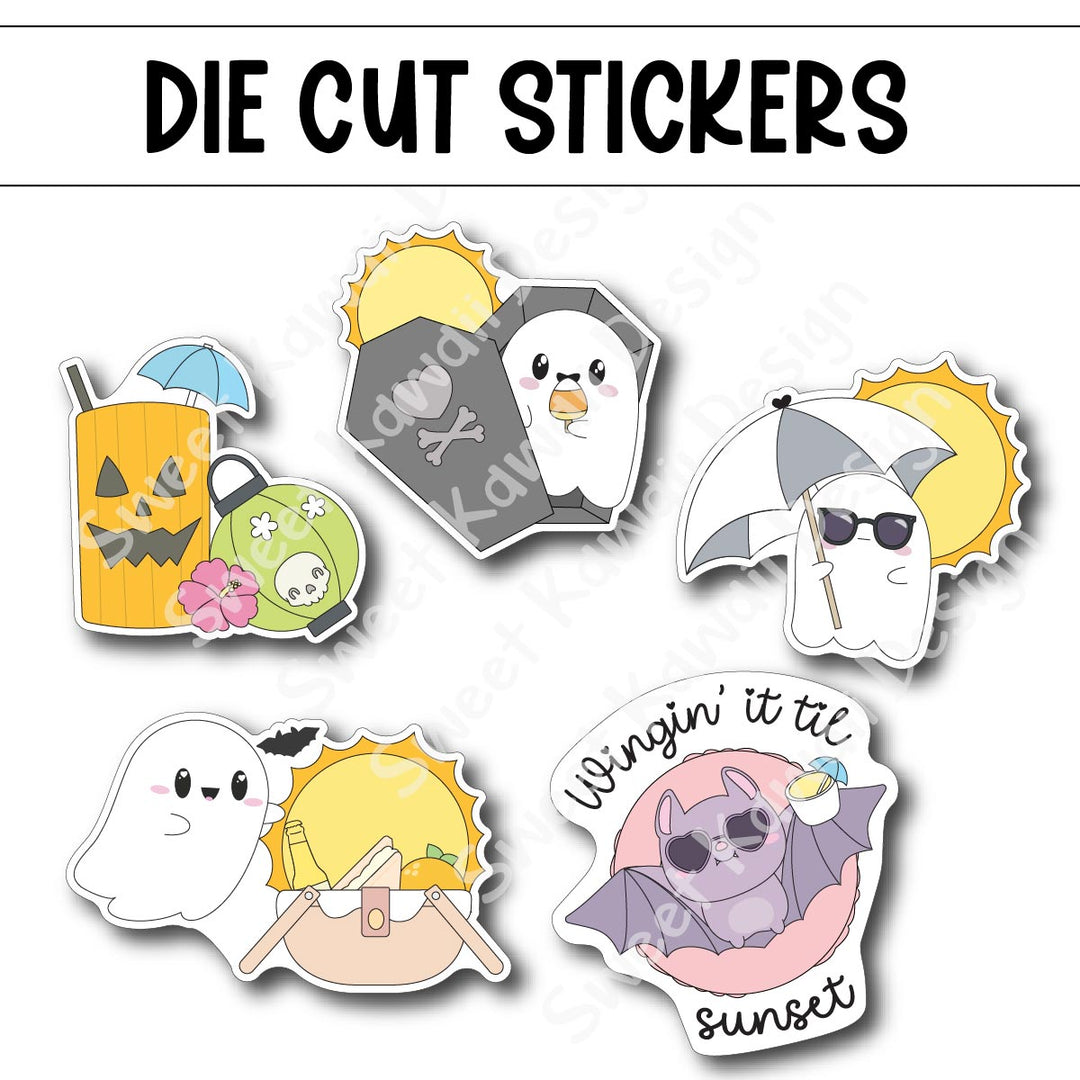 Kawaii Summerween Diecut Sticker Set