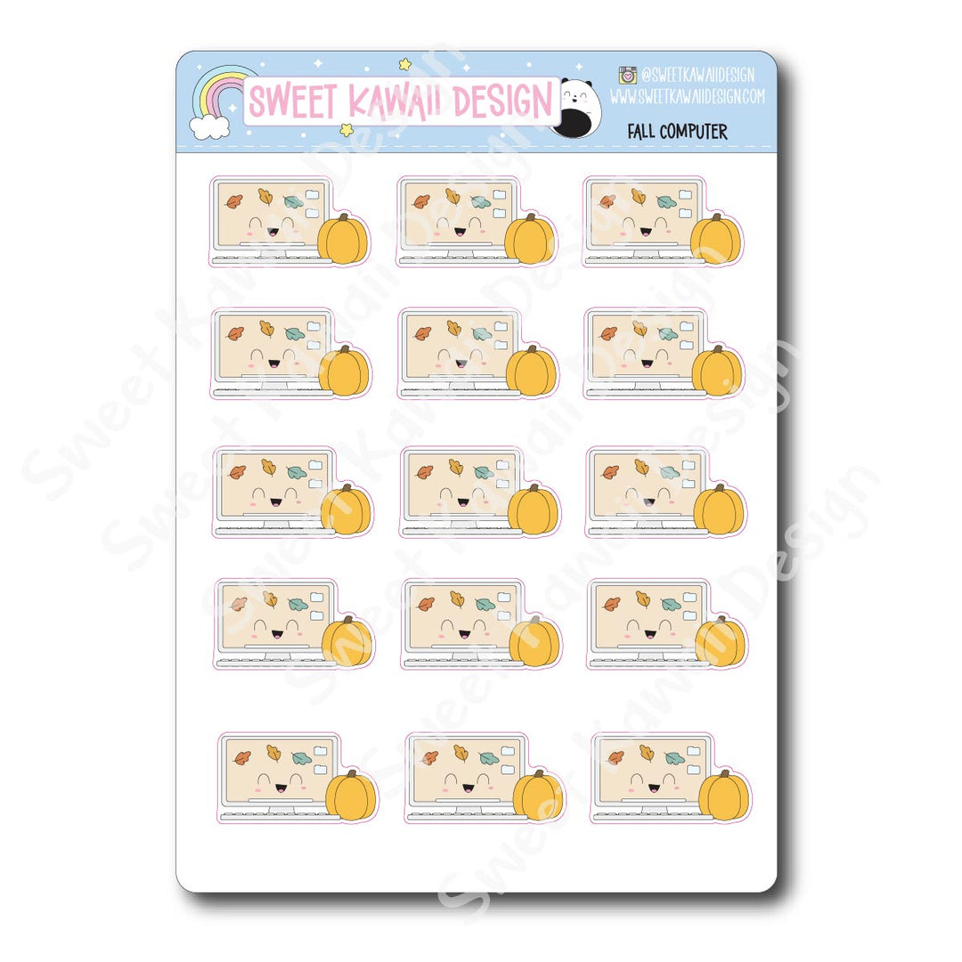 Kawaii Fall Computer Stickers