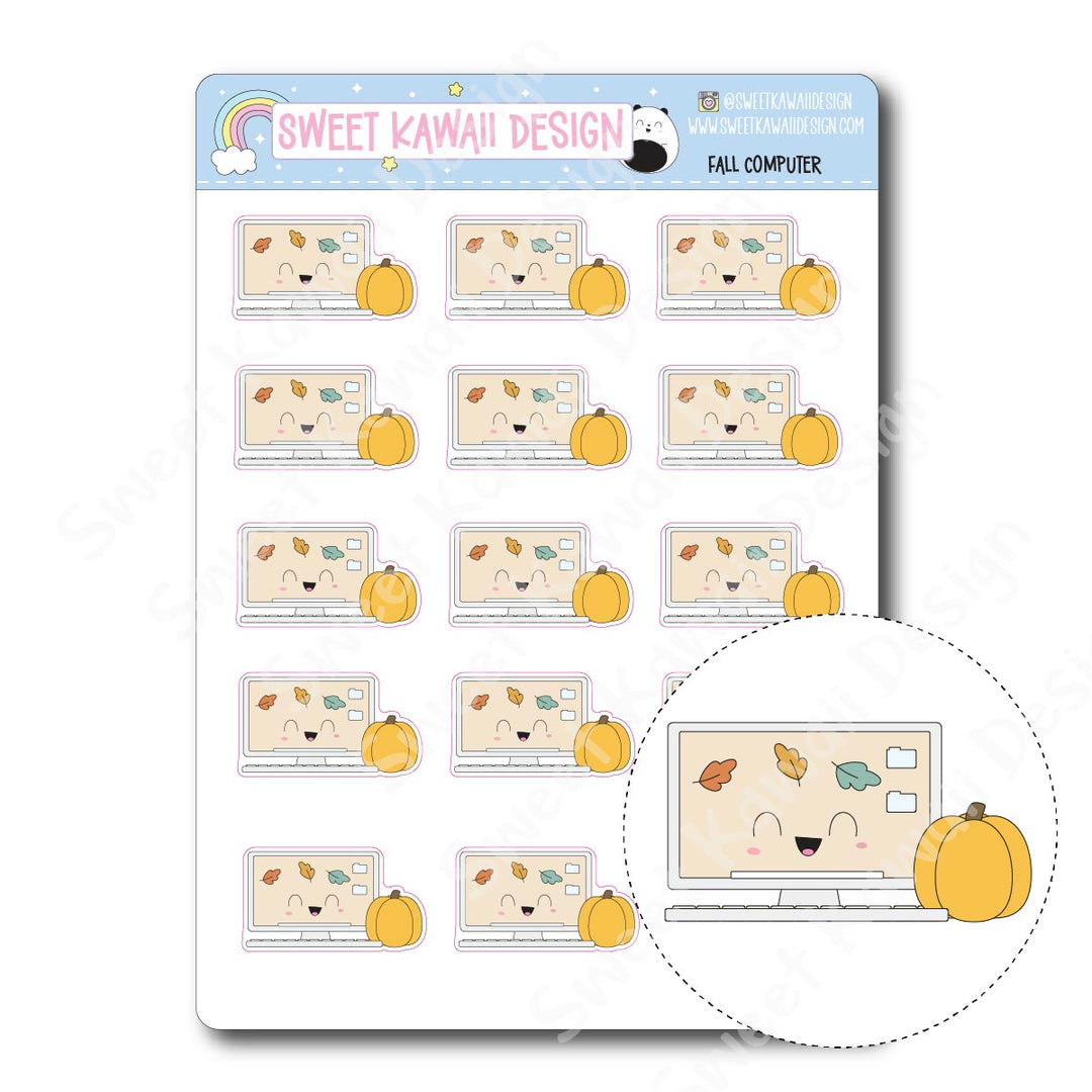 Kawaii Fall Computer Stickers