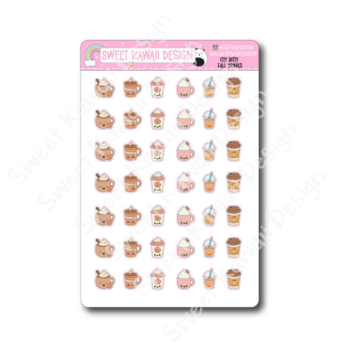 Kawaii Fall Drink Stickers
