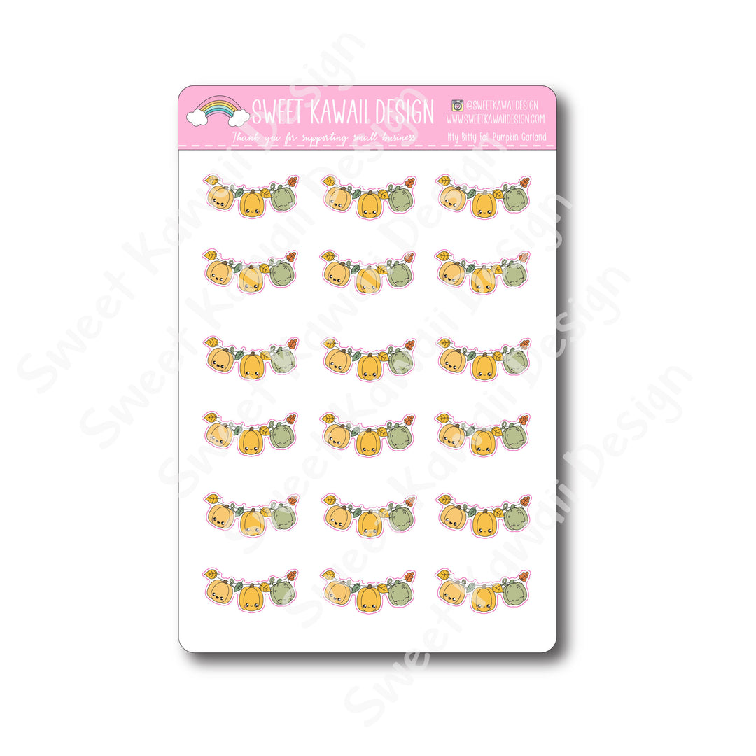 Kawaii Fall Pumpkin Garland Stickers