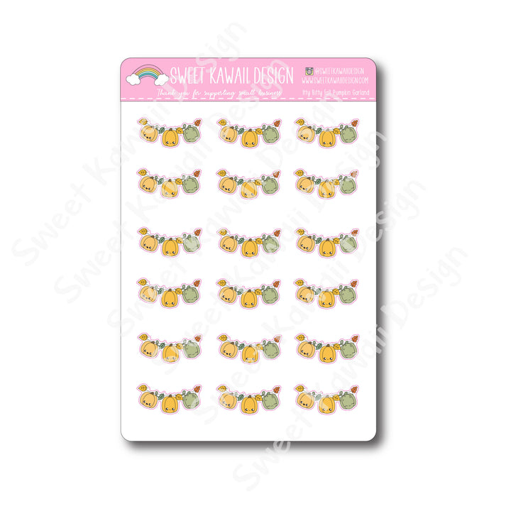 Kawaii Fall Pumpkin Garland Stickers