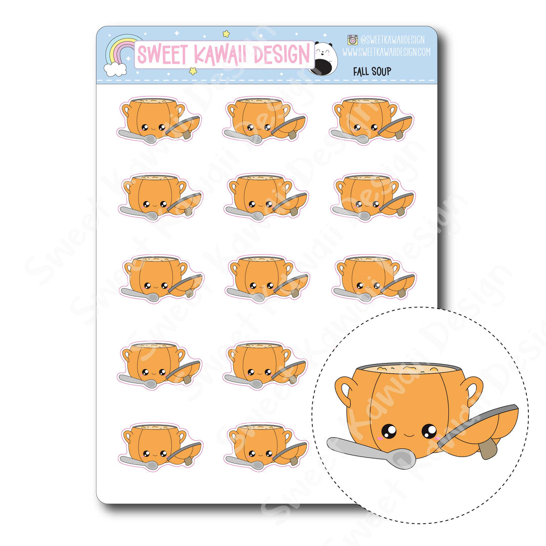 Kawaii Fall Soup Stickers