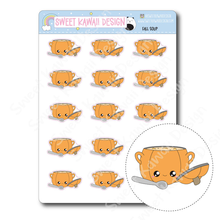 Kawaii Fall Soup Stickers