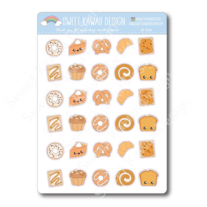 Kawaii Fall Treats Stickers