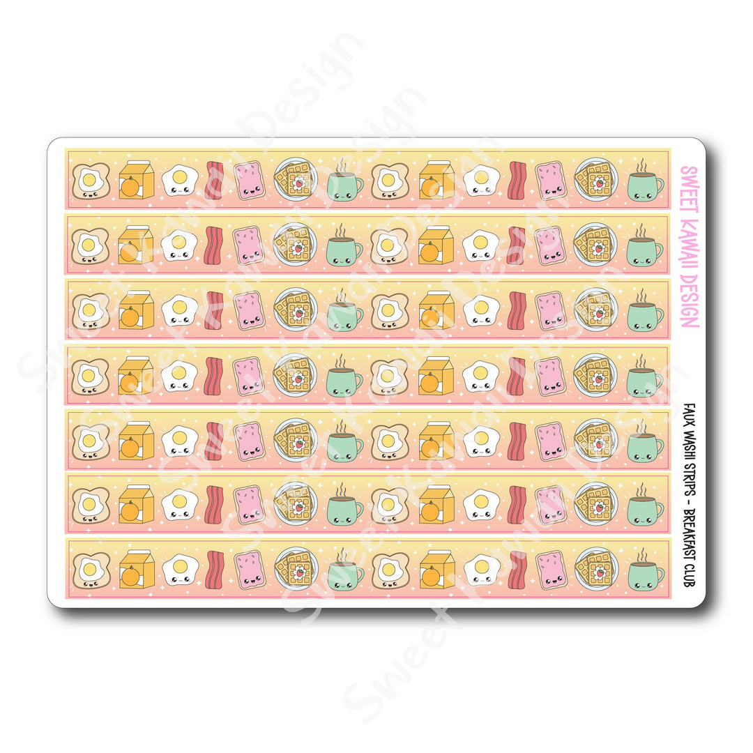 Kawaii Faux Washi Strips - Breakfast Club