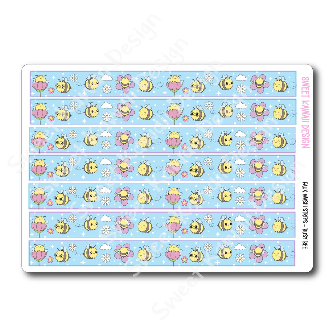 Kawaii Faux Washi Strips - Busy Bee