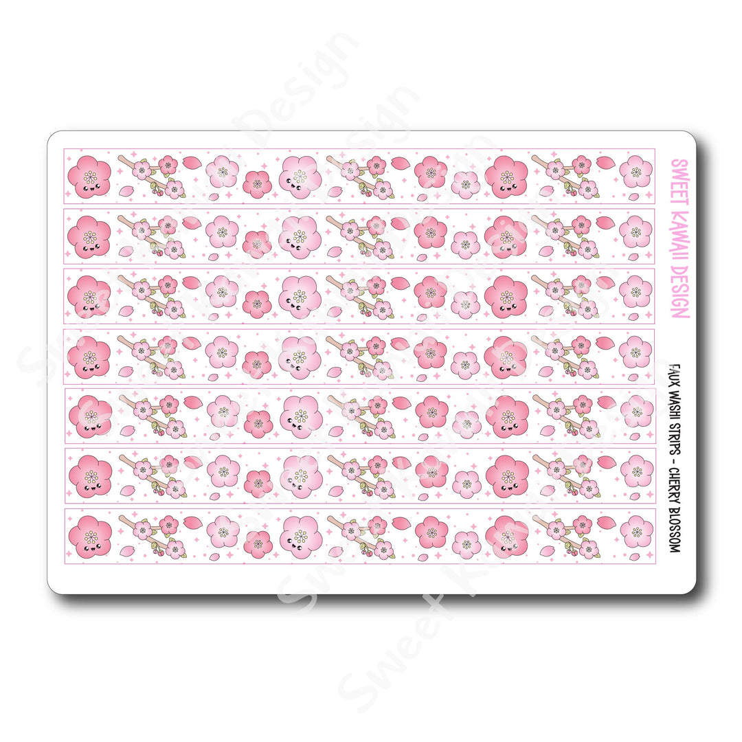 Kawaii Faux Washi Strips - Cherry Blossom