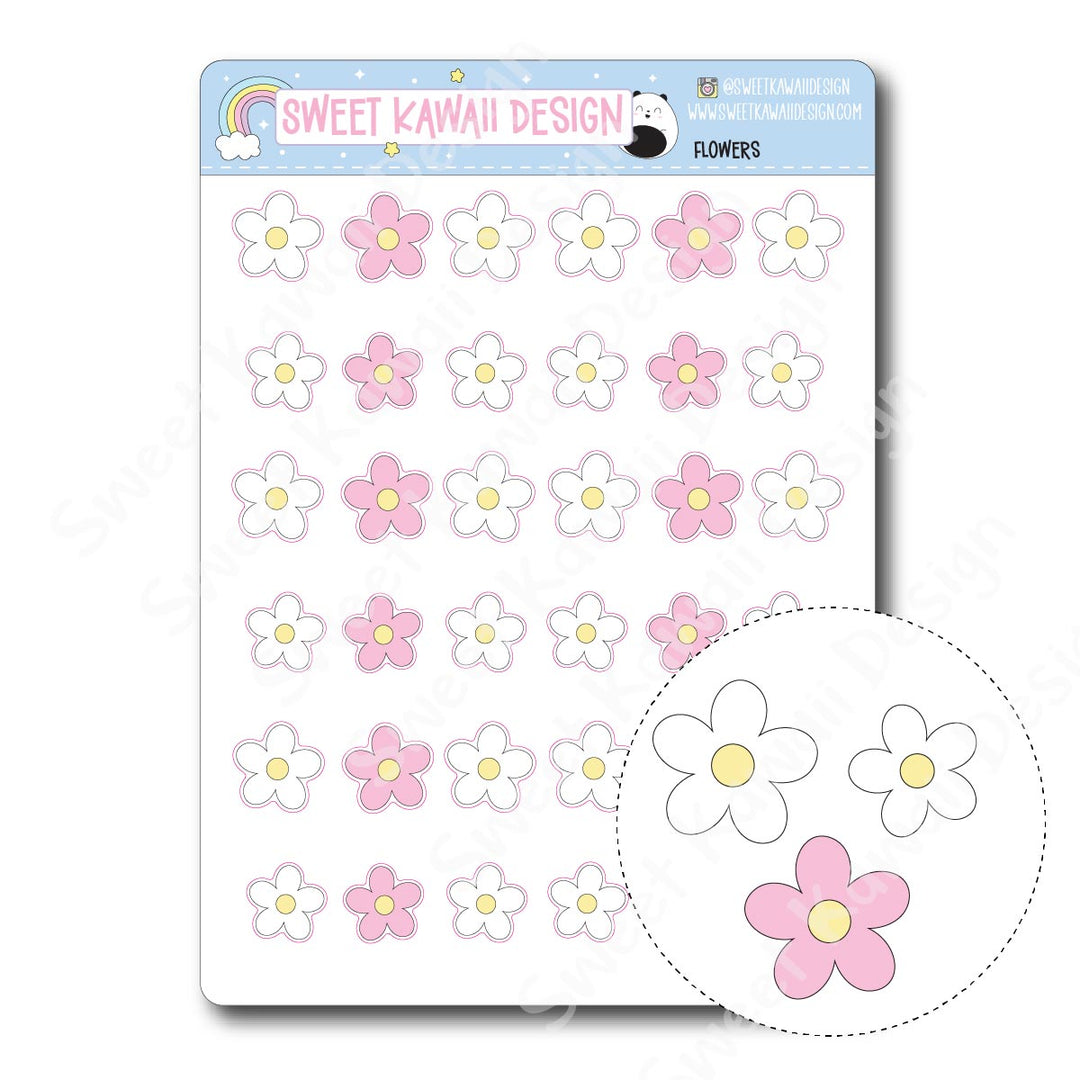 Kawaii Flower Stickers