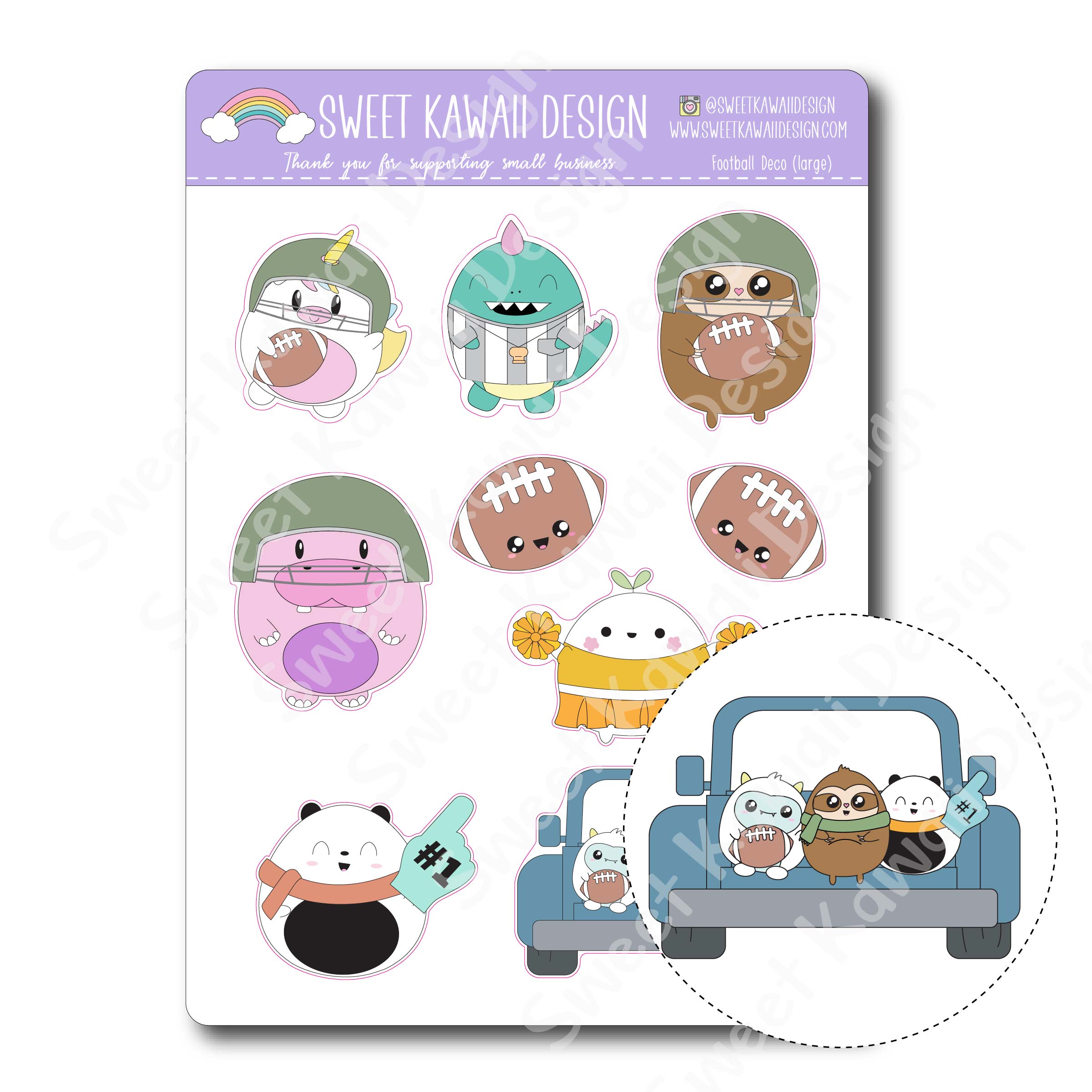 Kawaii Football Deco (LARGE) Stickers – Sweet Kawaii Design