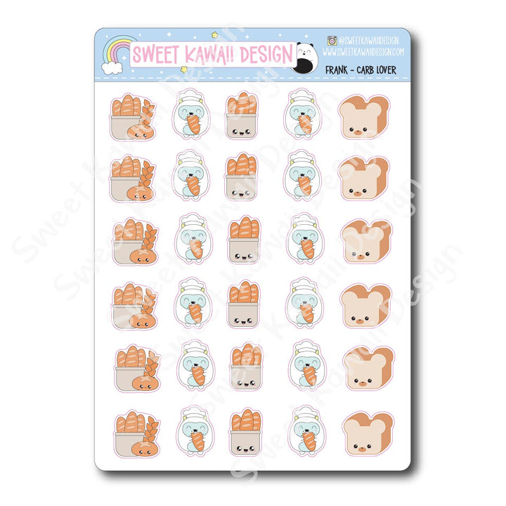 Kawaii Yeti (Frank) Stickers - Carb Lover