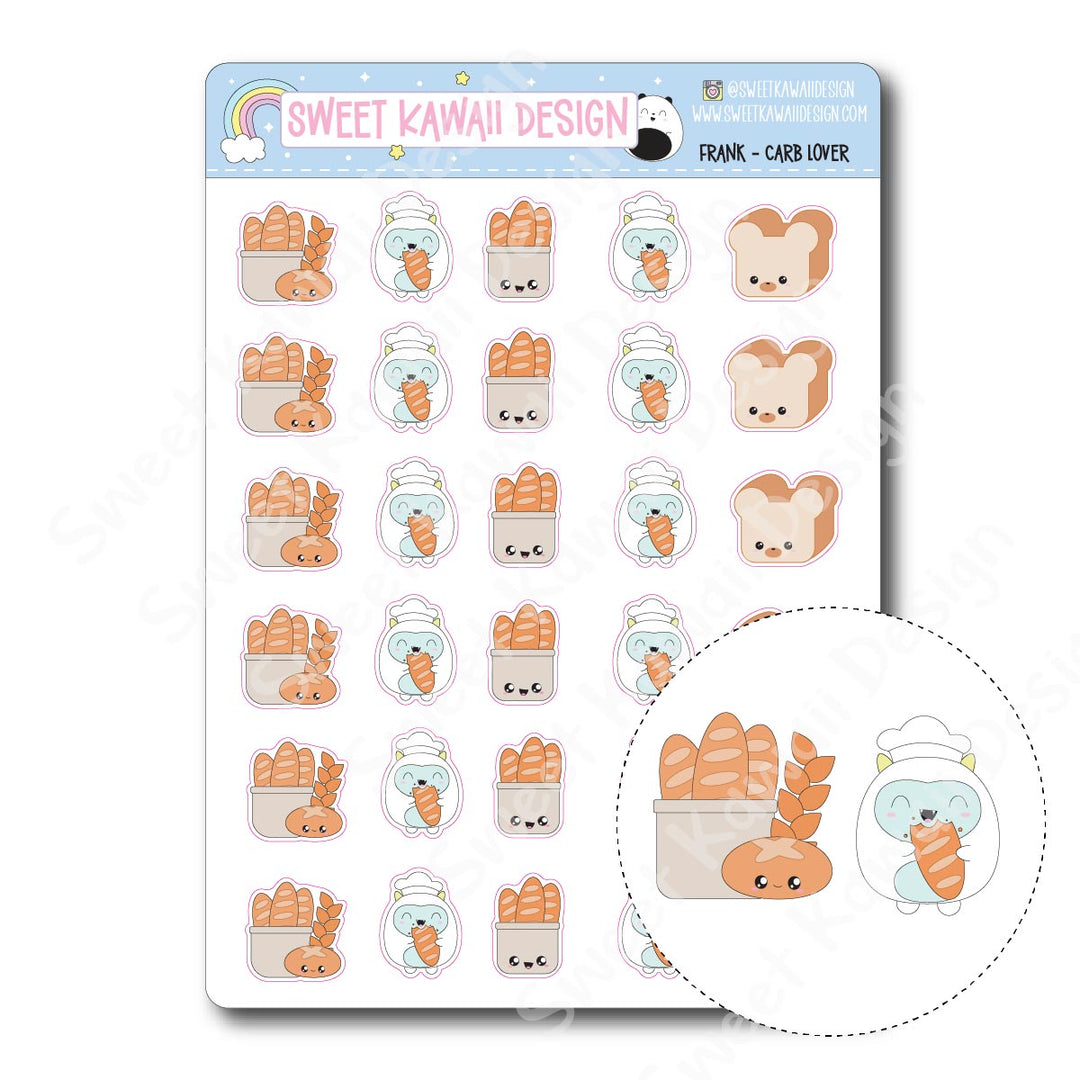 Kawaii Yeti (Frank) Stickers - Carb Lover
