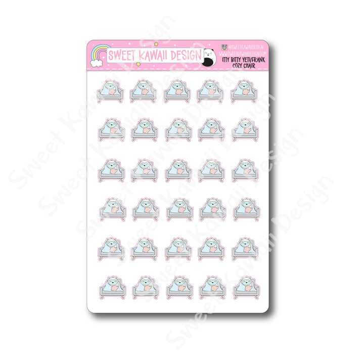 Kawaii Yeti (Frank) Stickers - Cozy Chair