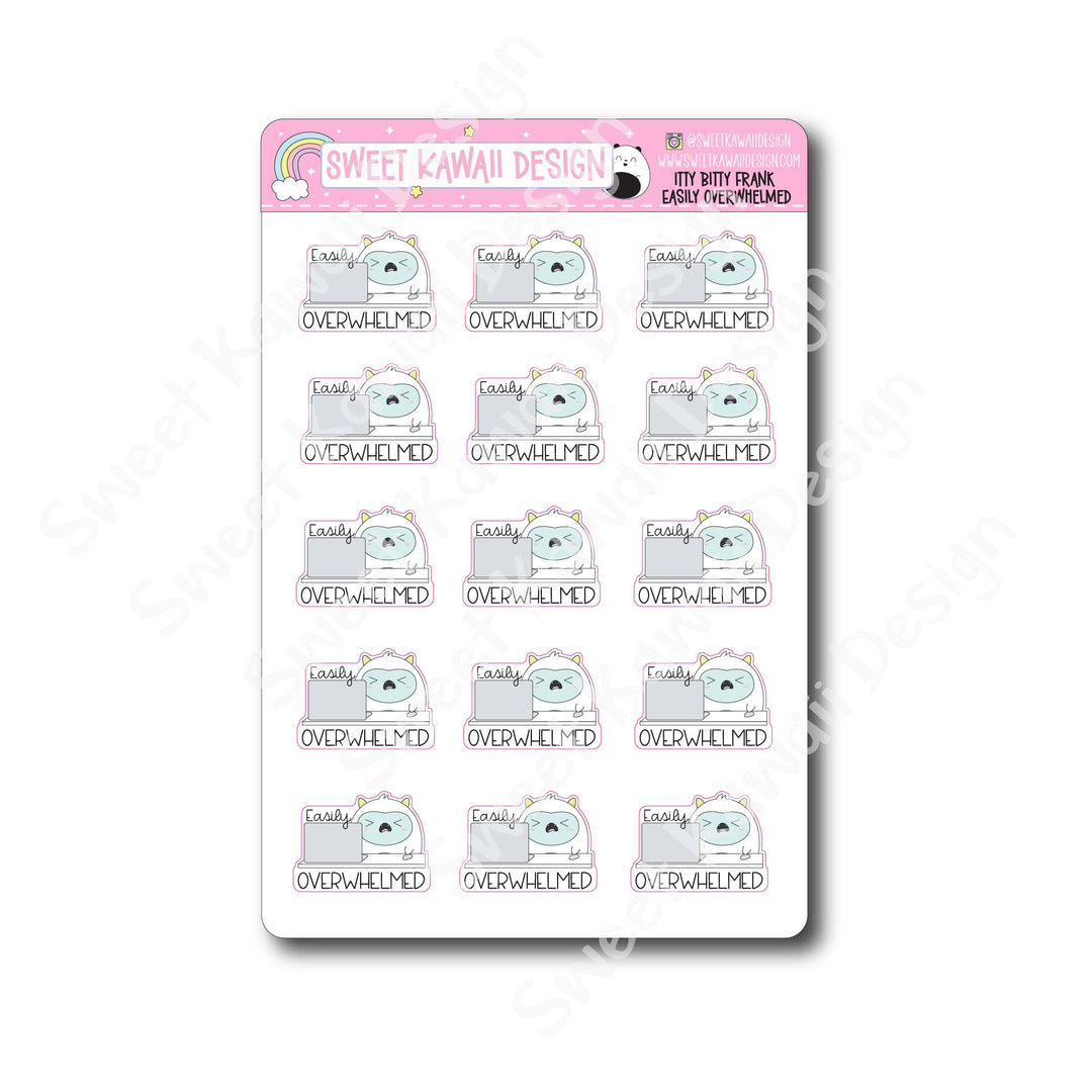 Kawaii Yeti (Frank) Stickers - Easily Overwhelmed