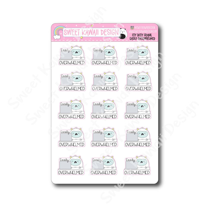 Kawaii Yeti (Frank) Stickers - Easily Overwhelmed