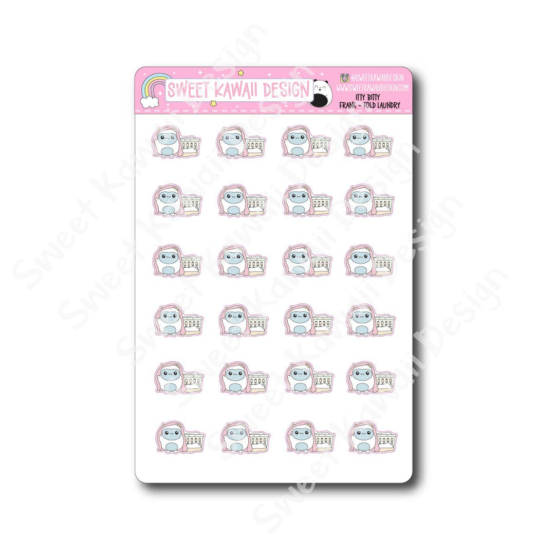 Kawaii Yeti (Frank) Stickers - Fold Laundry